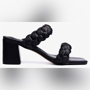 Braided Black Heel Sandals